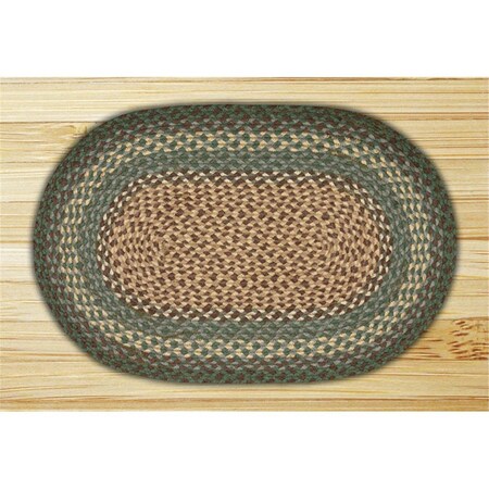 Palacedesigns Capitol Importing Dark Green - 20 in. x 30 in. Oval Braided Rug PA51659